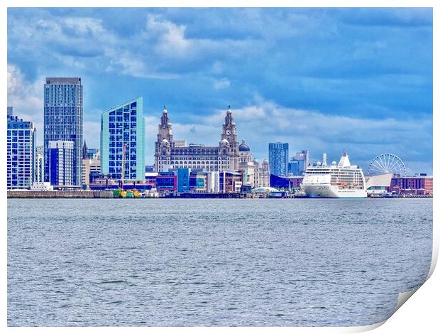 Liverpool Skyline  Print by Victor Burnside