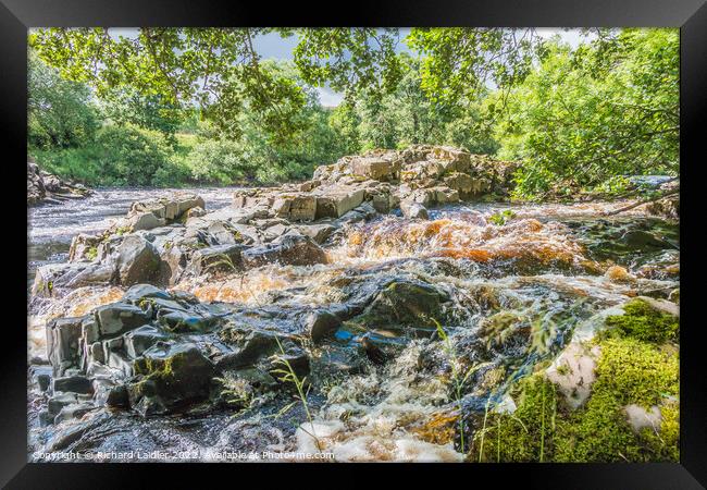 A Summer Cascade on the River Tees Framed Print by Richard Laidler