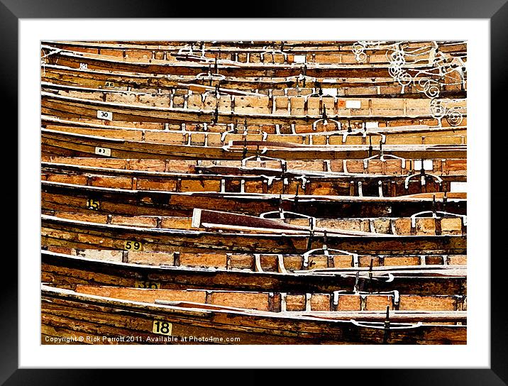 Old Wooden Rowing Boats Moored Framed Mounted Print by Rick Parrott