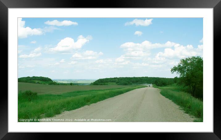 Driving Up From The Pembina Valley Framed Mounted Print by STEPHEN THOMAS