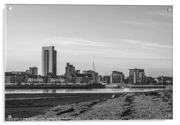 Southampton skyline black and white Acrylic by KB Photo