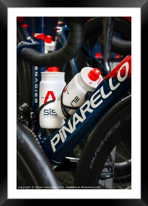 Water bottles Tour de France Framed Mounted Print by Simon Connellan