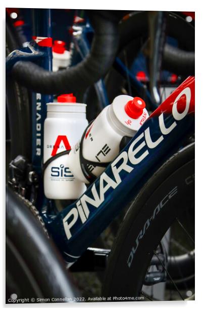 Water bottles Tour de France Acrylic by Simon Connellan