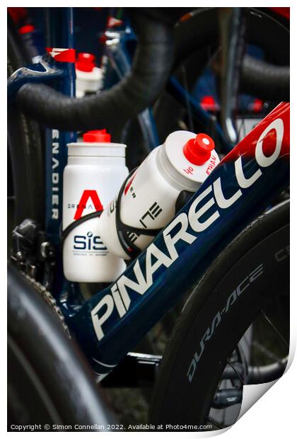 Water bottles Tour de France Print by Simon Connellan