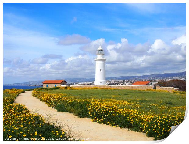 The lighthouse in Paphos Cyprus Print by Philip Openshaw