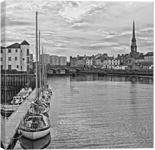 Ayr, marina and river scene Canvas Print by Allan Durward Photography
