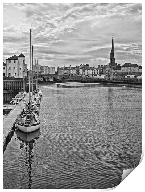  River Ayr and Ayr town (abstract) Print by Allan Durward Photography