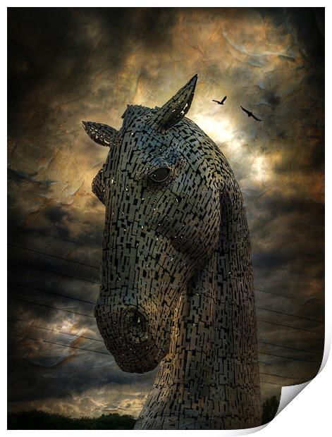 Duke, The Kelpies. Print by Tommy Dickson