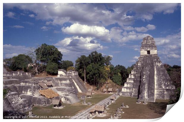 Mayan Ruins of Tikal Guatemala Print by John Mitchell