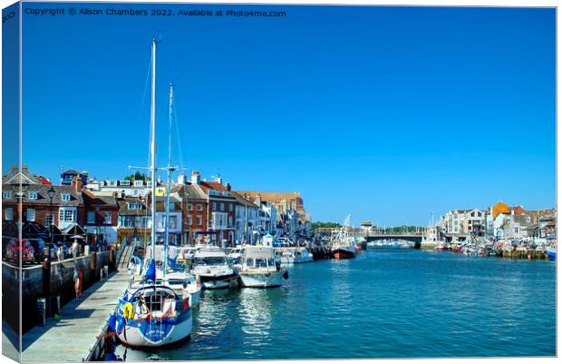 Weymouth Harbour  Canvas Print by Alison Chambers