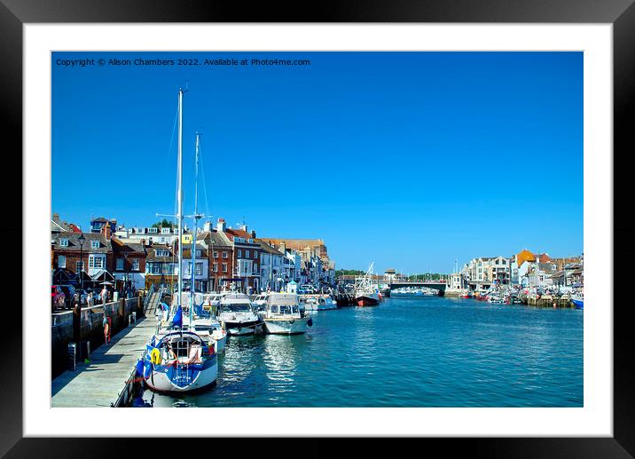 Weymouth Harbour  Framed Mounted Print by Alison Chambers