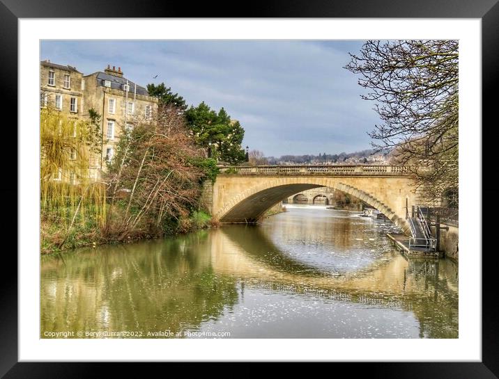 Majestic Bridges of Bath Framed Mounted Print by Beryl Curran
