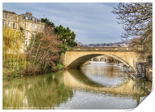 Majestic Bridges of Bath Print by Beryl Curran