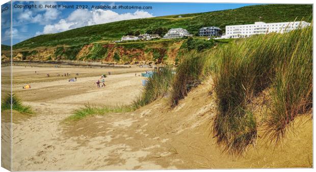 Through The Dunes And Down To The Beach Canvas Print by Peter F Hunt