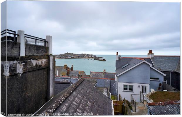 Over the rooftops to St Ives, Cornwall Canvas Print by Gordon Maclaren