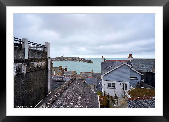 Over the rooftops to St Ives, Cornwall Framed Mounted Print by Gordon Maclaren