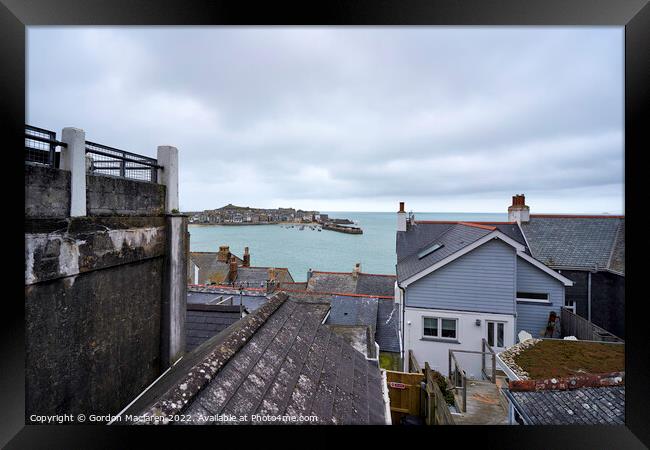 Over the rooftops to St Ives, Cornwall Framed Print by Gordon Maclaren