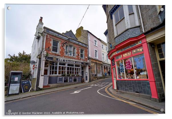 St. Ives High Street, Cornwall, England Acrylic by Gordon Maclaren