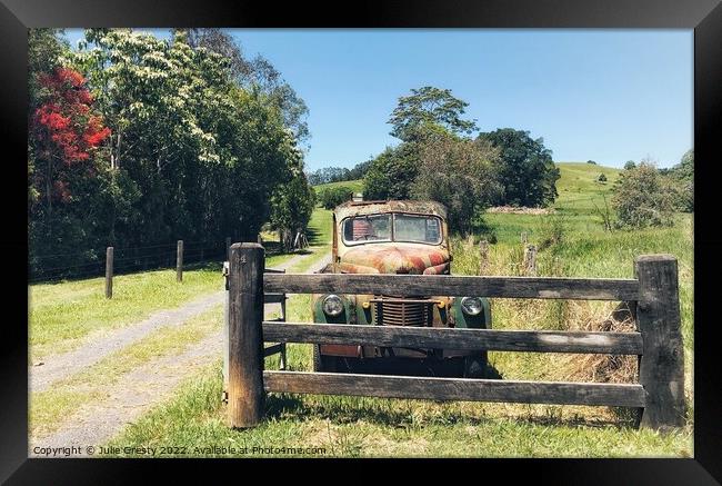 Old Rusty Abandoned Vintage FJ Holden Farm Ute Framed Print by Julie Gresty
