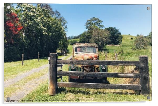Old Rusty Abandoned Vintage FJ Holden Farm Ute Acrylic by Julie Gresty