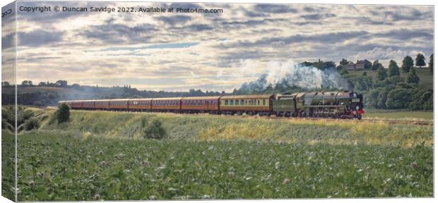 Clan Line steam train on the Atlantic Coast Express Canvas Print by Duncan Savidge