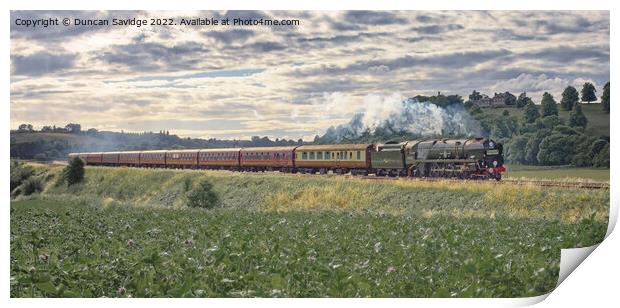 Clan Line steam train on the Atlantic Coast Express Print by Duncan Savidge