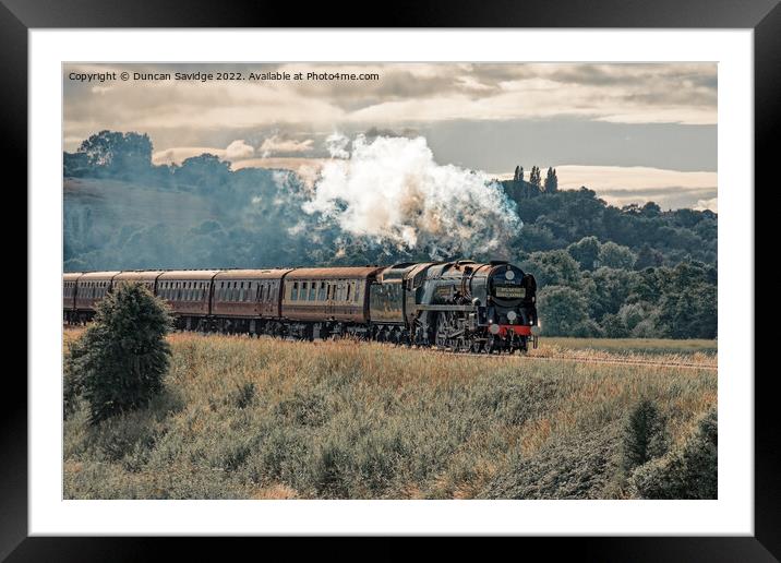 Clan Line steam train on the Atlantic Coast Express Framed Mounted Print by Duncan Savidge