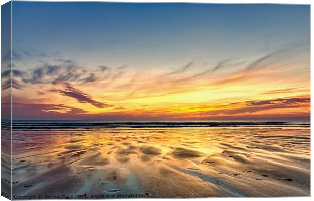 Breathtaking Woolacombe Sunset Canvas Print by Jeremy Sage