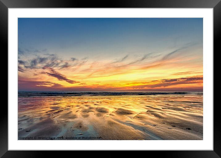 Breathtaking Woolacombe Sunset Framed Mounted Print by Jeremy Sage