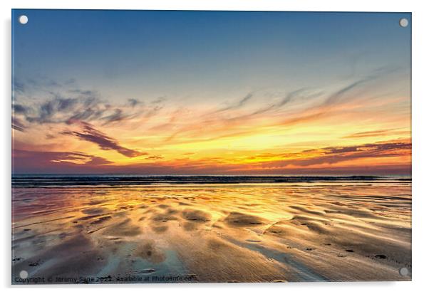 Breathtaking Woolacombe Sunset Acrylic by Jeremy Sage