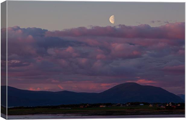 Moon over Lofoten Islands Canvas Print by Thomas Schaeffer