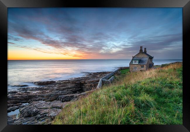 Dawn at Howick in Northumberland Framed Print by Helen Hotson