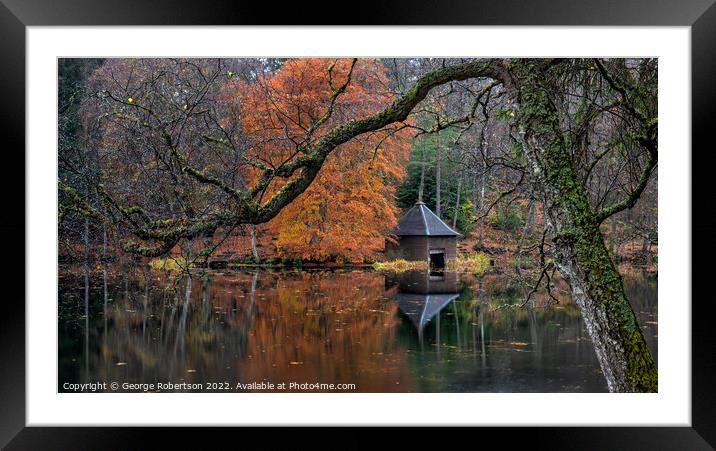 The Boathouse at Loch Dunsmore Framed Mounted Print by George Robertson