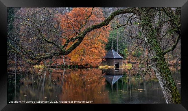 The Boathouse at Loch Dunsmore Framed Print by George Robertson