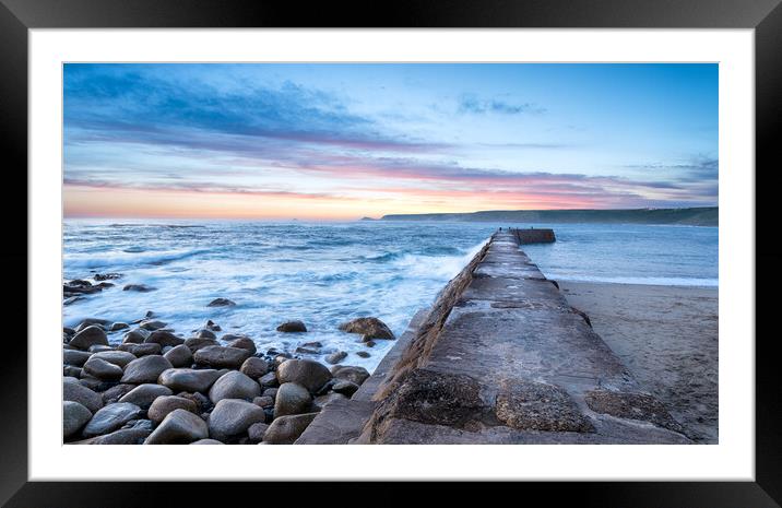 Sennen Cove in Cornwall Framed Mounted Print by Helen Hotson