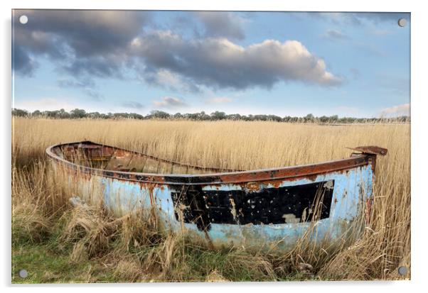 Shipwrecked Boat Acrylic by Helen Hotson