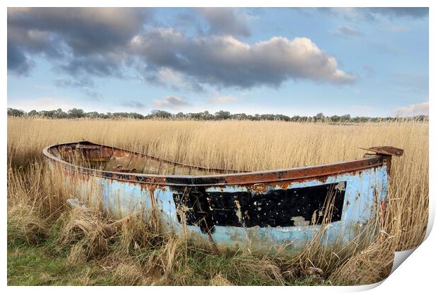 Shipwrecked Boat Print by Helen Hotson