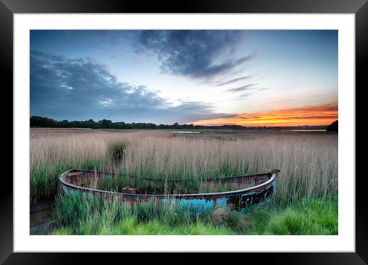 Sunrise over Poole Harbour Framed Mounted Print by Helen Hotson