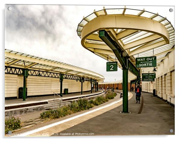 Folkstone Station Acrylic by Philip Hodges aFIAP ,