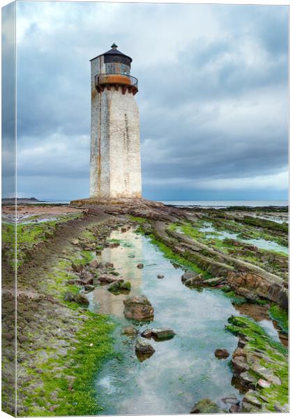 Sotherness Lighthouse in Galloway Canvas Print by Helen Hotson