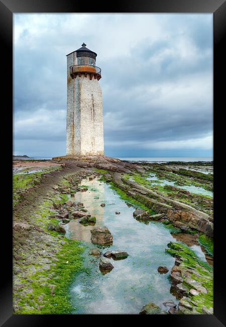 Sotherness Lighthouse in Galloway Framed Print by Helen Hotson
