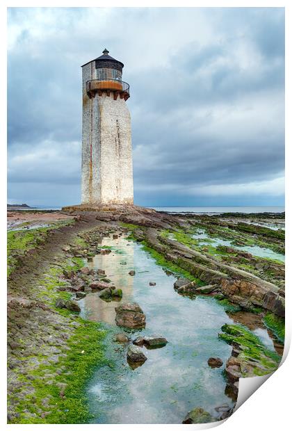 Sotherness Lighthouse in Galloway Print by Helen Hotson