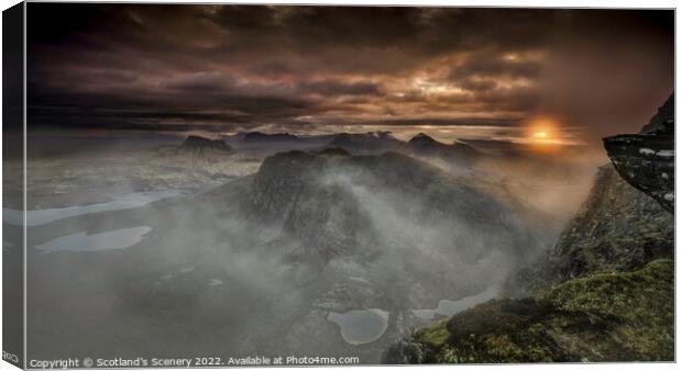 Assynt Sunrise Canvas Print by Scotland's Scenery