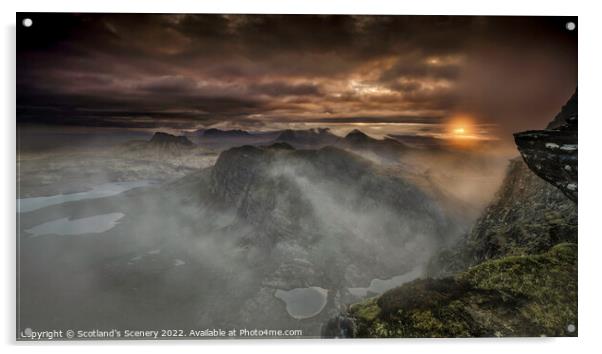 Assynt Sunrise Acrylic by Scotland's Scenery