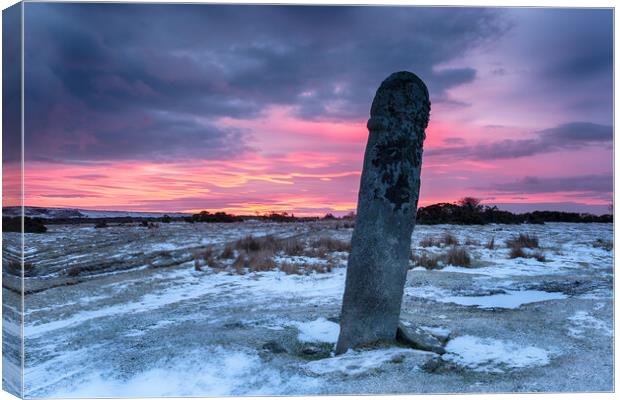Red Sky over Bodmin Moor Canvas Print by Helen Hotson