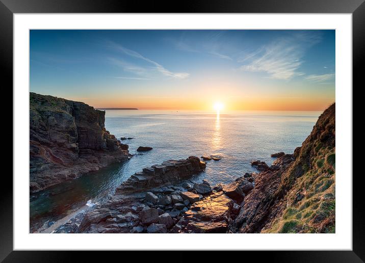 Church Cove at Sunrise Framed Mounted Print by Helen Hotson