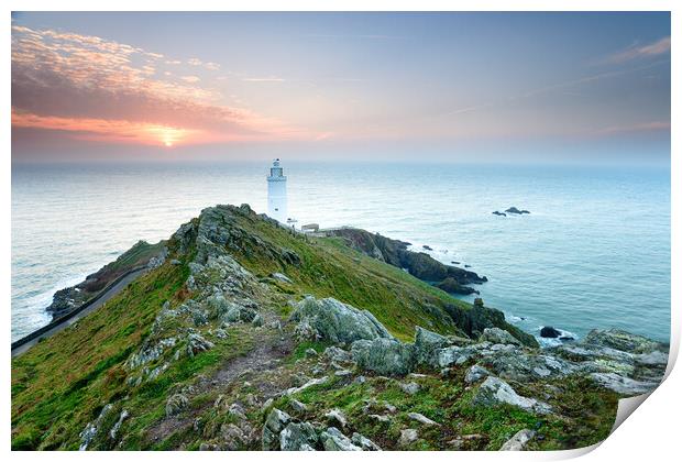 Start Point Lighthouse in Devon Print by Helen Hotson
