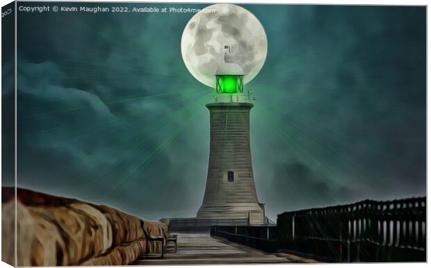 Tynemouth Lighthouse North Pier (Digital Art) Canvas Print by Kevin Maughan