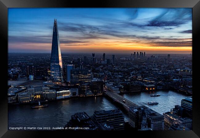 The Shard at Sunset Framed Print by Martin Cox