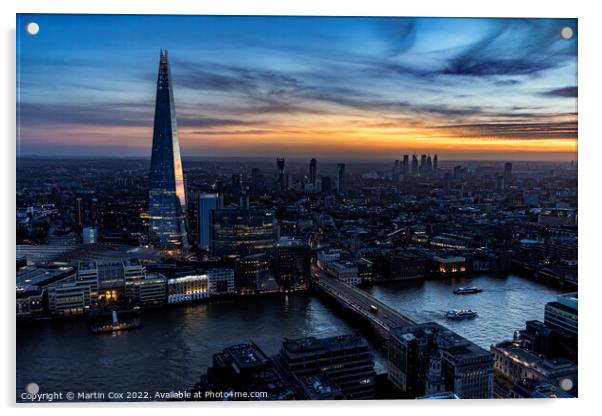 The Shard at Sunset Acrylic by Martin Cox